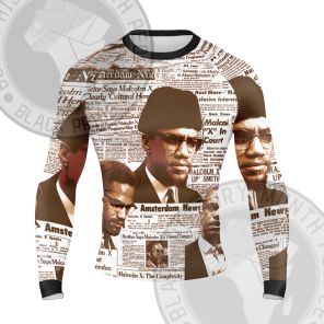 MALCOLM X All Over Print Long Sleeve Compression Shirt