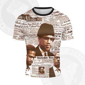 MALCOLM X All Over Print Short Sleeve Compression Shirt