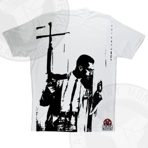 Malcolm X By Any Means Large Print T-shirt