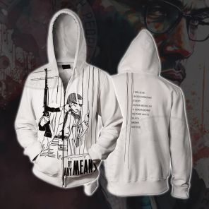 Malcolm X By Any Means Necessary Cosplay Zip Up Hoodie