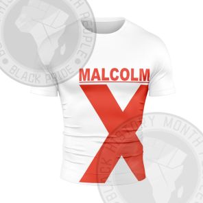 MALCOLM X FACES Short Sleeve Compression Shirt