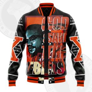 Malcolm X God Save The Rebels Varsity Jacket