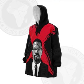 Malcolm X Justice Freedom Snug Oversized Blanket Hoodie