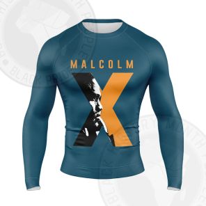 Malcolm X Pattern Long Sleeve Compression Shirt