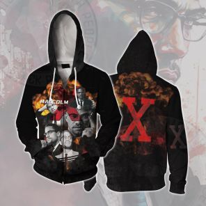 Malcolm X Picture Cosplay Zip Up Hoodie
