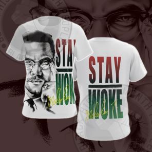 Malcolm X STAY WOKE Cosplay T-shirt