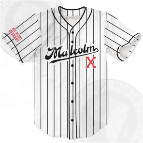 Malcolm X Stripe Baseball Jersey