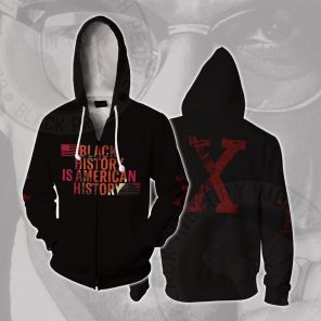 Malcolm X Think Like Malcolm Cosplay Zip Up Hoodie