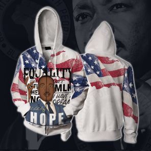 Martin Luther King Equality Cosplay Zip Up Hoodie