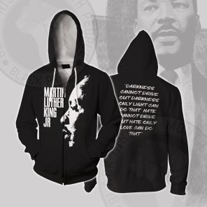Martin Luther King Side Cosplay Zip Up Hoodie