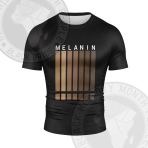 Melanin Shades Flag Short Sleeve Compression Shirt