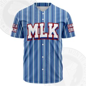 MLK Baby Blue and White Baseball Jersey