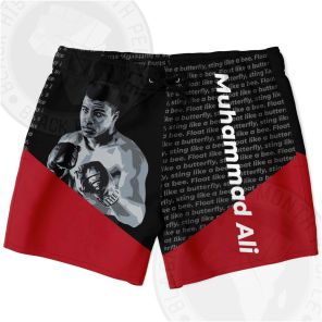 Muhammad Ali Black and Red Shorts