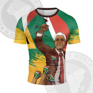 Nelson Mandela Free Life Short Sleeve Compression Shirt