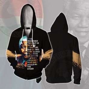 Nelson Mandela Free Or Die Cosplay Zip Up Hoodie
