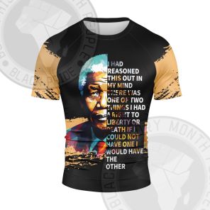 Nelson Mandela Free Or Die Short Sleeve Compression Shirt