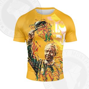 Nelson Mandela Rugby World Cup 1995 Short Sleeve Compression Shirt