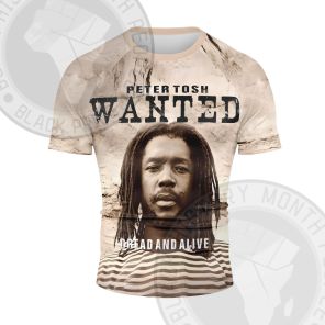 PETER TOSH WANTED POSTER Short Sleeve Compression Shirt