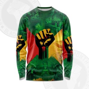 Power Fist And Patterns In Pan African Colors Long Sleeve Shirt
