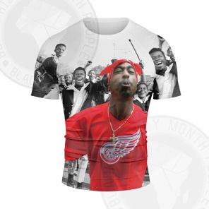 Tupac Shakur All Over Print Short Sleeve Compression Shirt