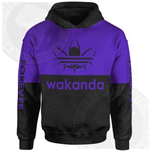 Wakanda Forever Black and Purple Hoodie