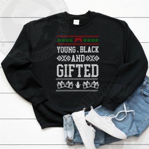 Young Black Gifted Ugly Christmas Sweatshirt