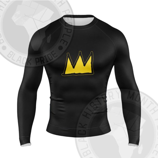 African Americans The Arts Basquiat Crown Long Sleeve Compression Shirt