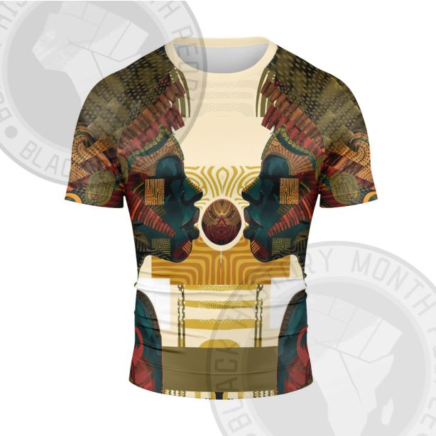 African Americans The Arts Bigital Art Painting Short Sleeve Compression Shirt