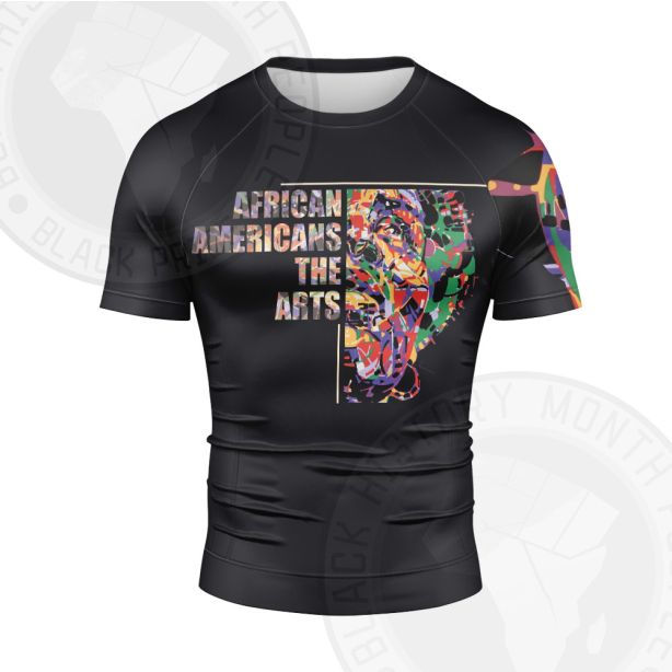 African Americans The Arts color art Short Sleeve Compression Shirt