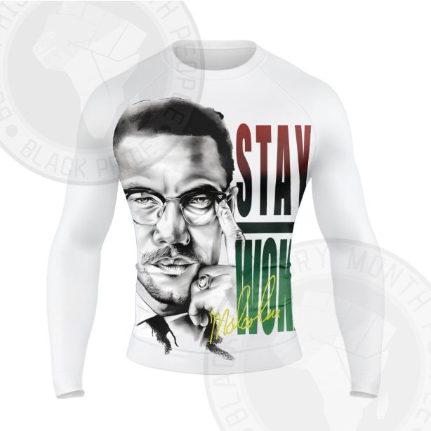 Malcolm X STAY WOKE Long Sleeve Compression Shirt