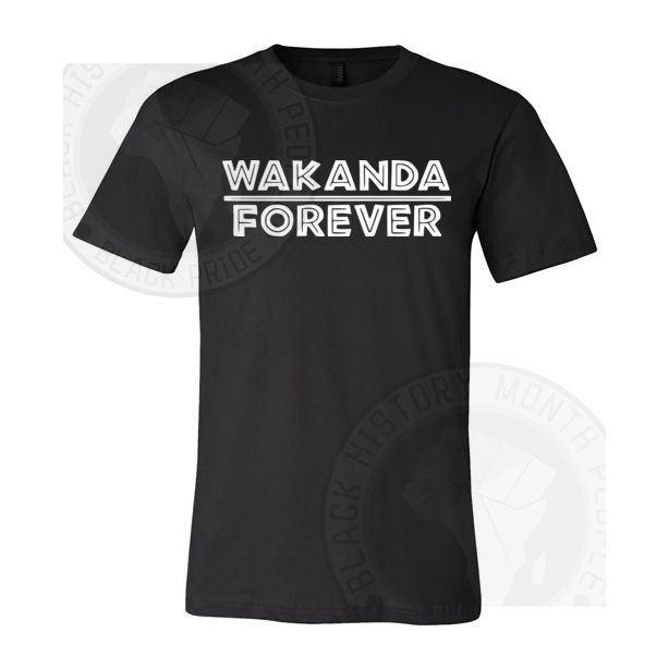 Wakanda Forever White Text T-shirt